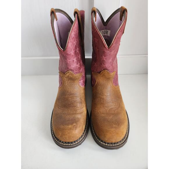 ARIAT Women's 10 Fatbaby Heritage Trio Star Pink Brown Western Boots - Picture 4 of 11